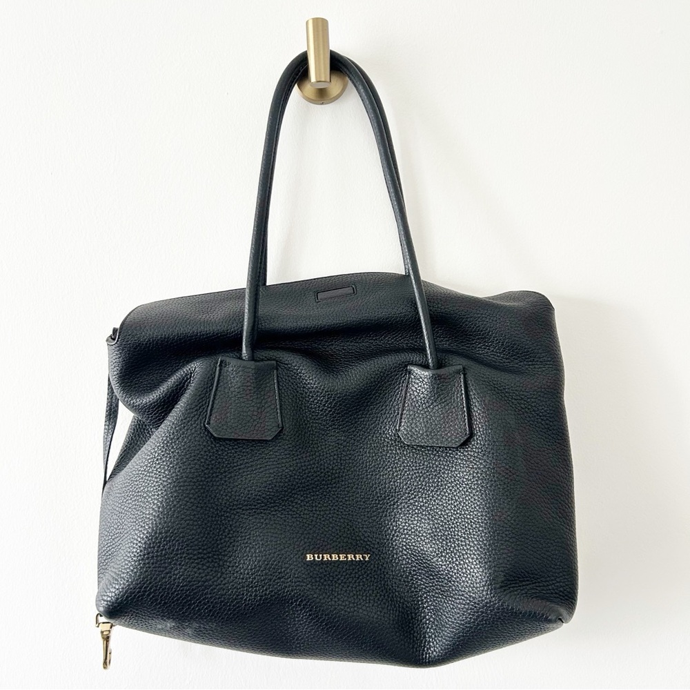Burberry London Baynard Calfskin Black Pebbled Leather Handbag - Picture 10 of 10